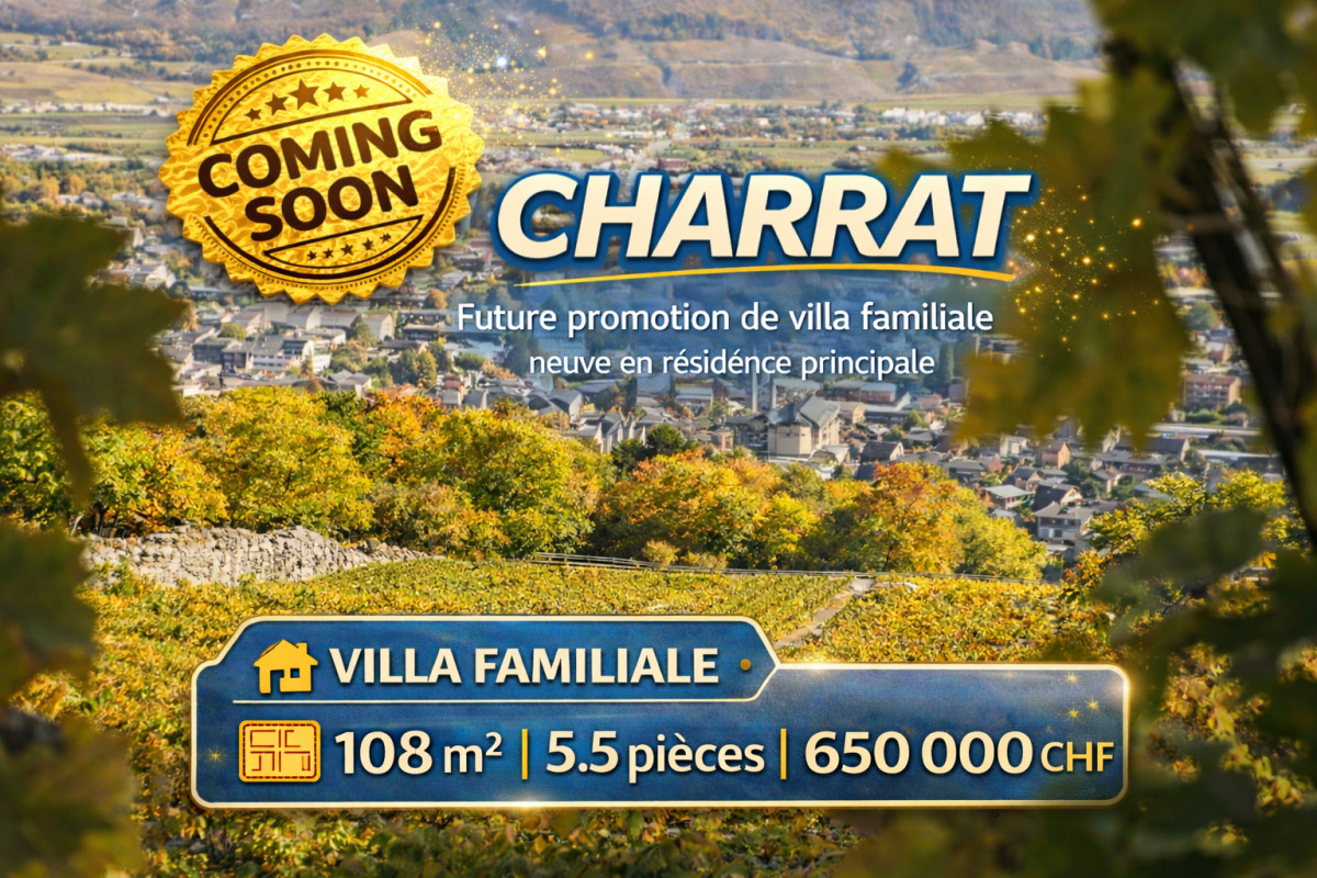 CHARRAT  – Villas familiales NEUVES – 5.5 pièces – 108 m2 – dès CHF 650'000.- - Bild 1