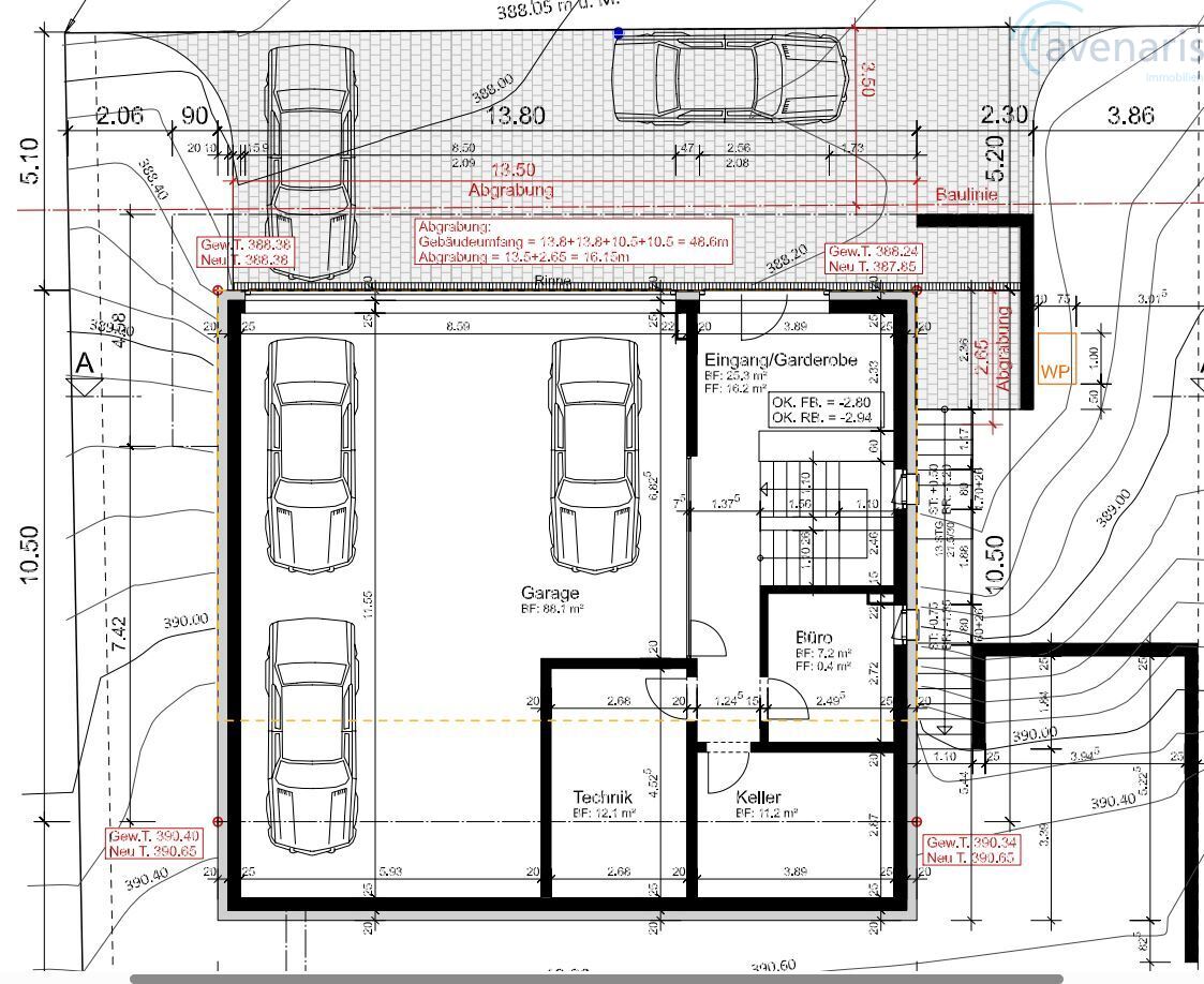 Exklusives Einfamilienhaus mit Pool - Wohnen mit Stil und Komfort - Grundrissplan Untergeschoss / Basement floor plan