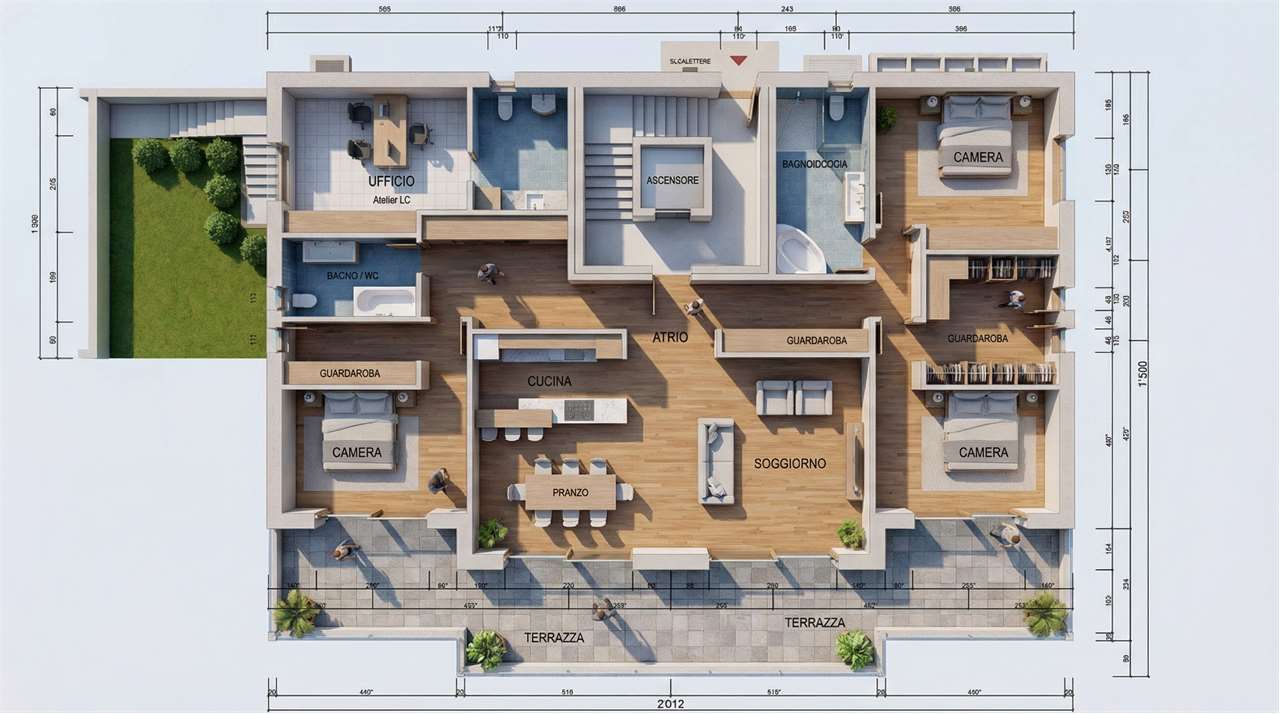 Vendesi appartamento Piano Terra, 7 locali con giardino privato - Bild 1