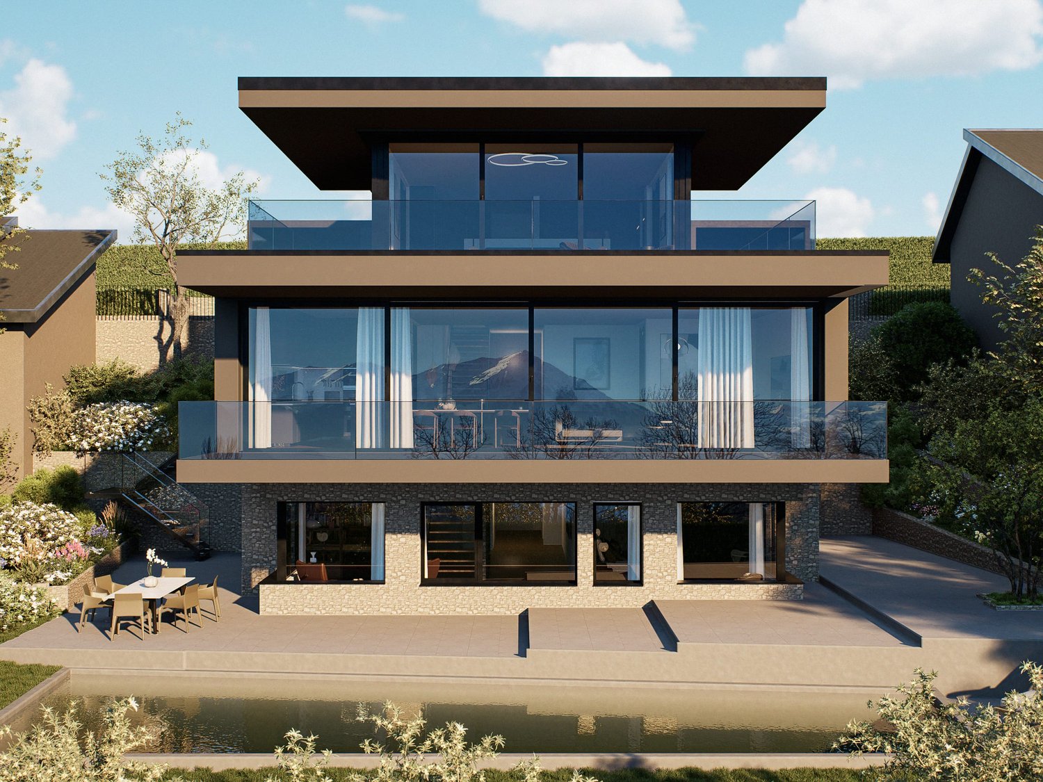 6.5-Zimmer-Villa mit Panoramasicht & Pool in Hünibach - Bild 2