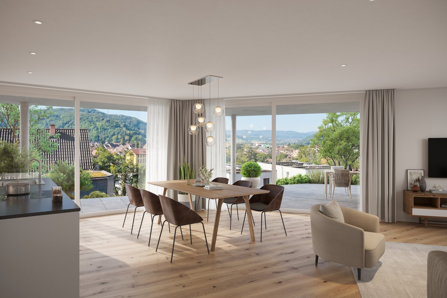 Elegante Gartenwohnung mit unverbaubarer Panorama-Fernsicht -  Bild 2