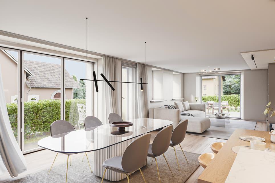 Superbe appartement de 4,5 pièces en rez de jardin au coeur du village - Bild 2