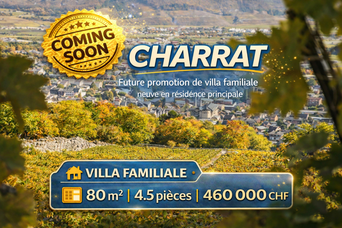 CHARRAT  – Villas familiales NEUVES – 4.5 pièces – 80 m2 – dès CHF 460'000.- - Bild 1
