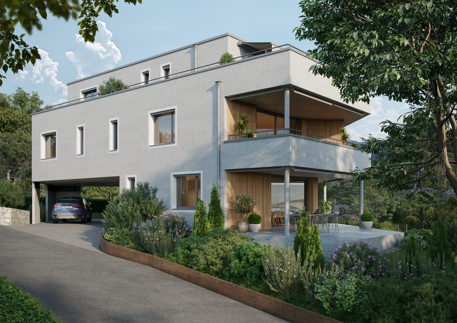 Elegante Gartenwohnung mit unverbaubarer Panorama-Fernsicht -  Bild 3