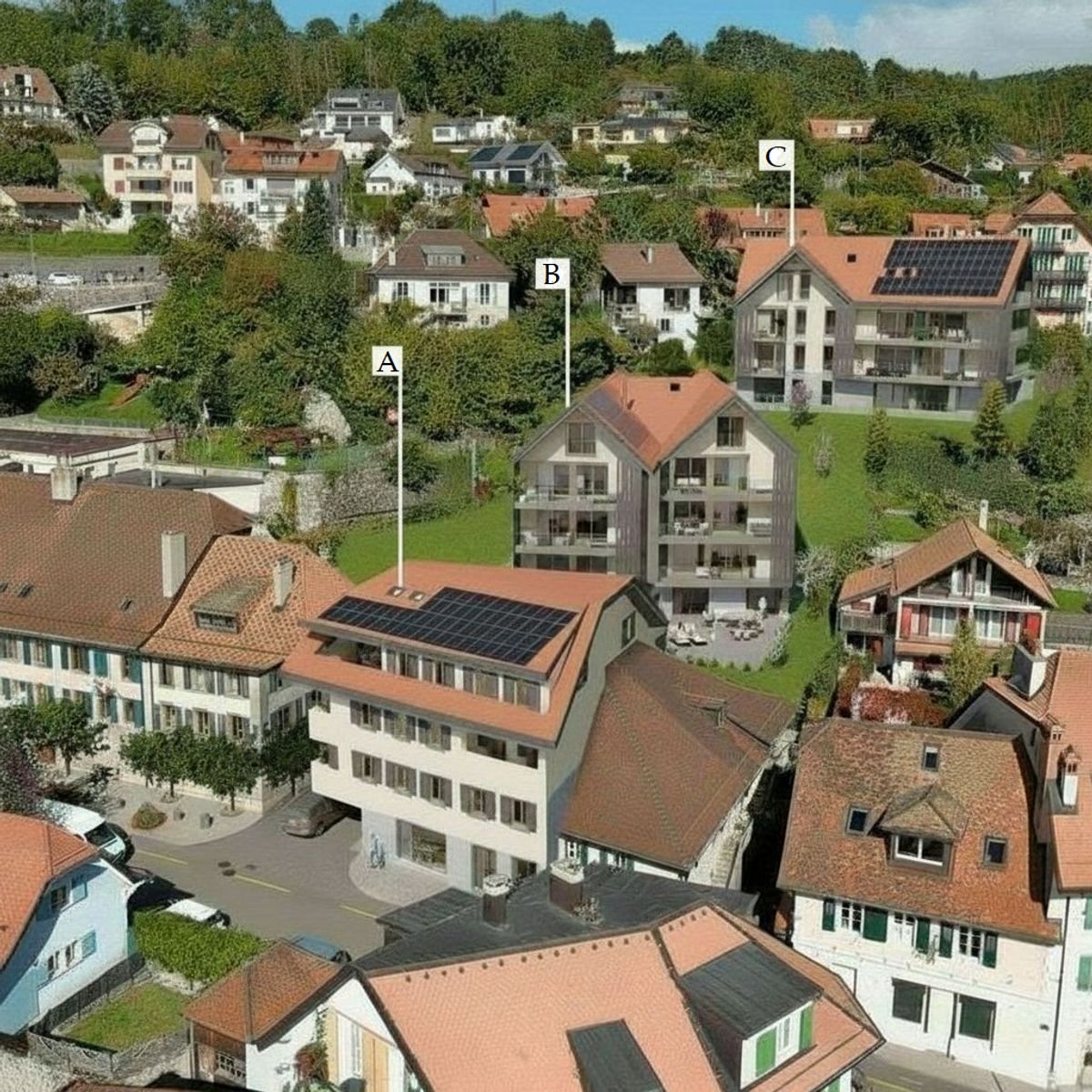 Attique en duplex d'exception neuf 5.5 pièces avec grand balcon et vue spectaculaire sur le lac Léman -  Bild 4