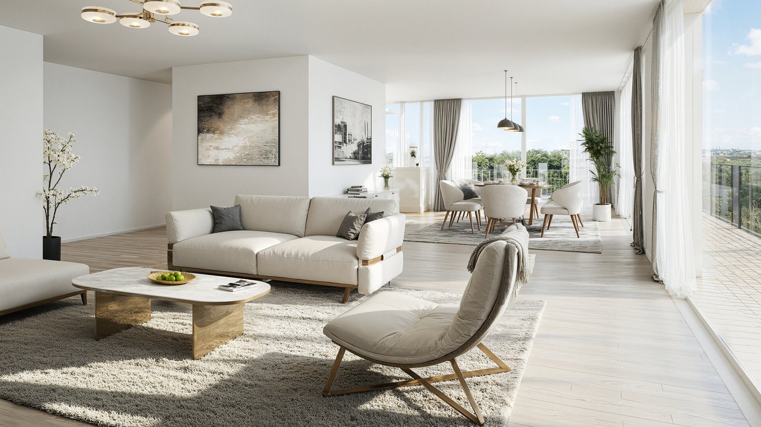 Attikatraum mit 75 m² Terrasse - modern & nachhaltig wohnen in Zufikon - Innenvisualisierung