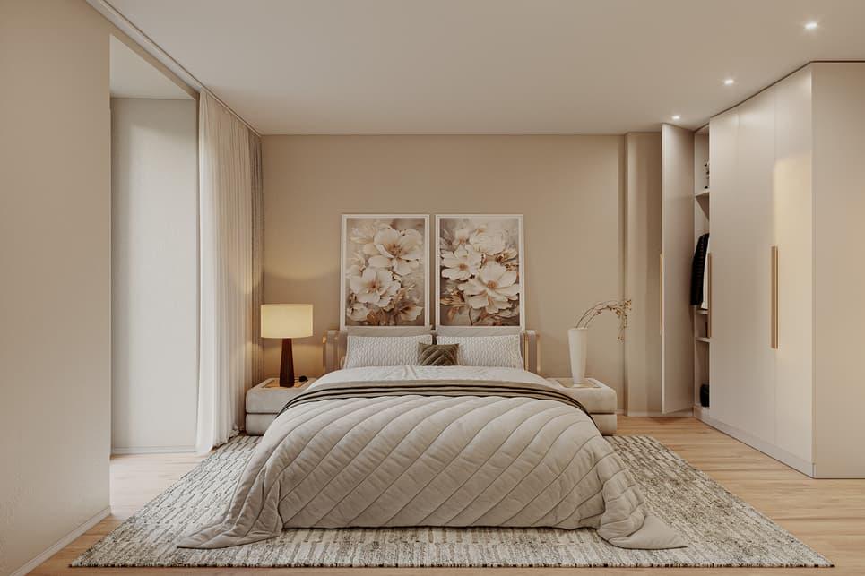 Superbe appartement de 3,5 pièces avec vue dégagée sur le village et la chaine des montagnes -  Bild 4