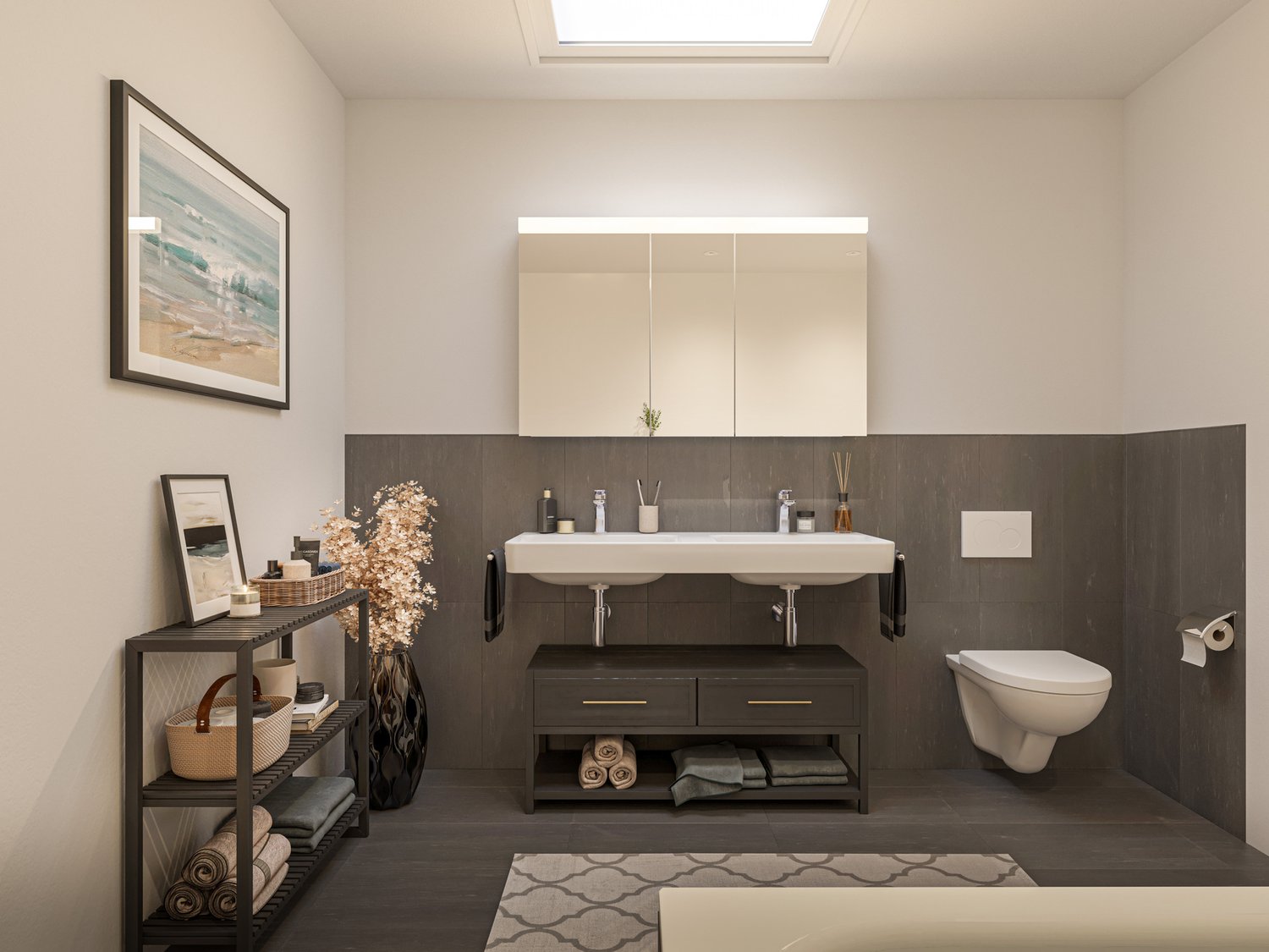 Dachterrassen-Glück: Stilvolle Attikawohnung an sonniger Lage - Bad