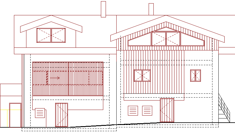 Rénovation d'une grange avec permis de construire en force - Façade Ouest