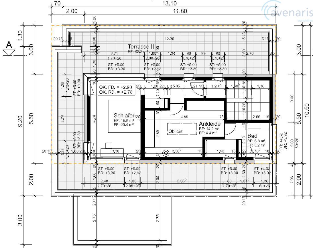 Exklusives Einfamilienhaus mit Pool - Wohnen mit Stil und Komfort - Grundrissplan Obergeschoss / Floor plan upper floor