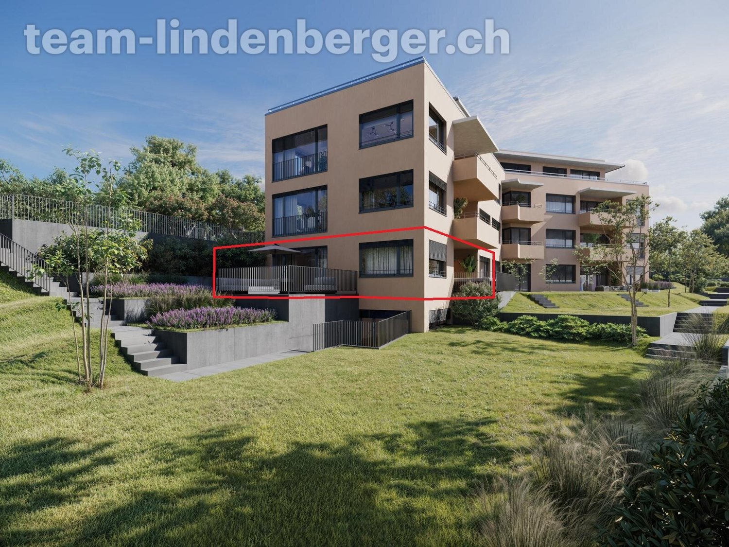 3½ Zi.-Gartenwohnung (W2) an Toplage - nur noch wenige verfügbar! - Aussenansicht W2 (Visualisierung)