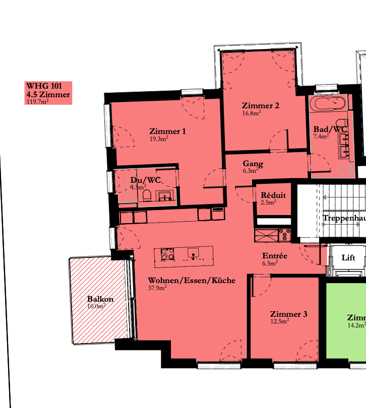 Moderne 4.5-Zimmer-Wohnung mit Südbalkon in Zürich Witikon - Bild 8
