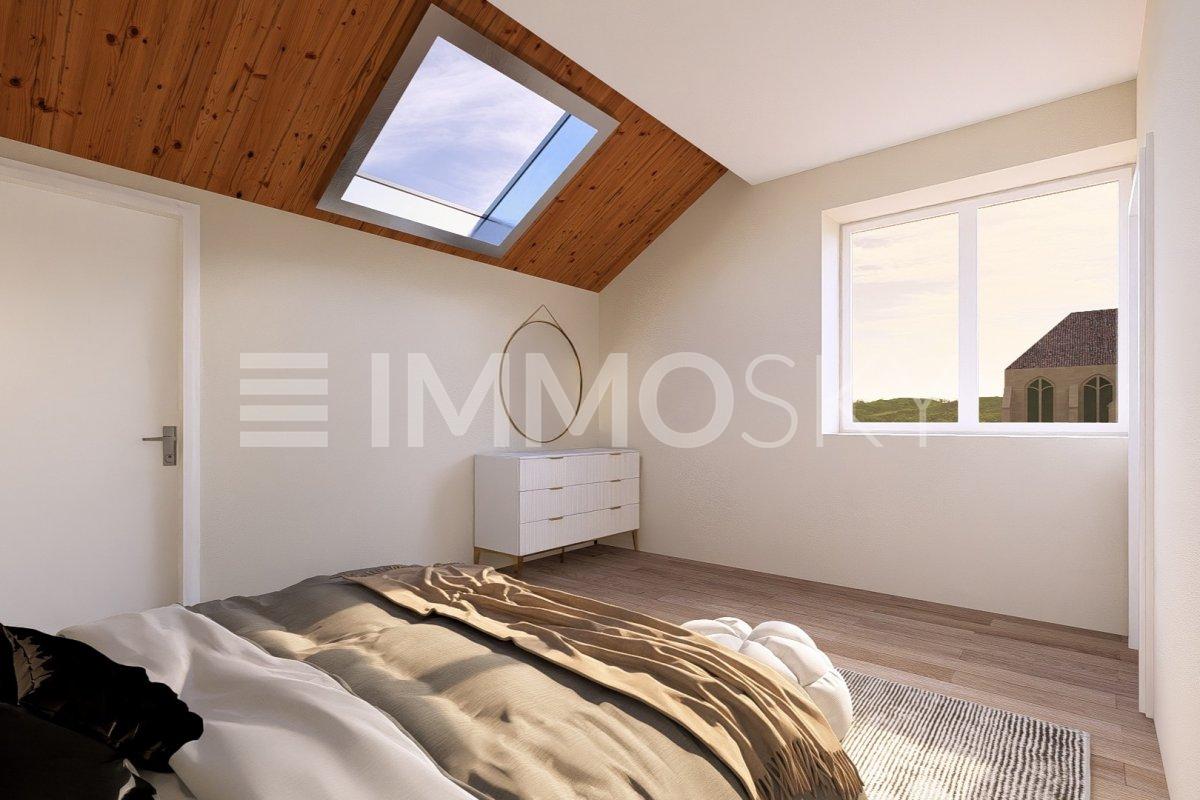 EXCLUSIVITÉ ! Charmant 3,5 pièces au dernier étage ! - Chambre lumineuse