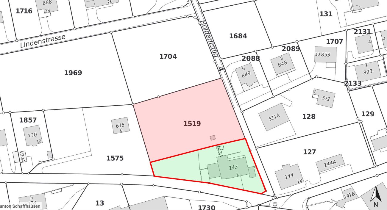 Liegenschaft mit grosser Landfläche - Situationsplan