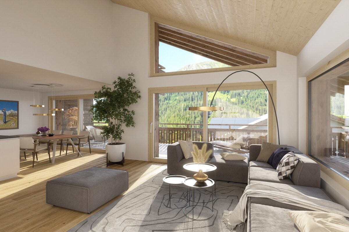 Klosters: hochwertige Eigentumswohnung mit traumhafter Aussicht - 237581_Wohnen