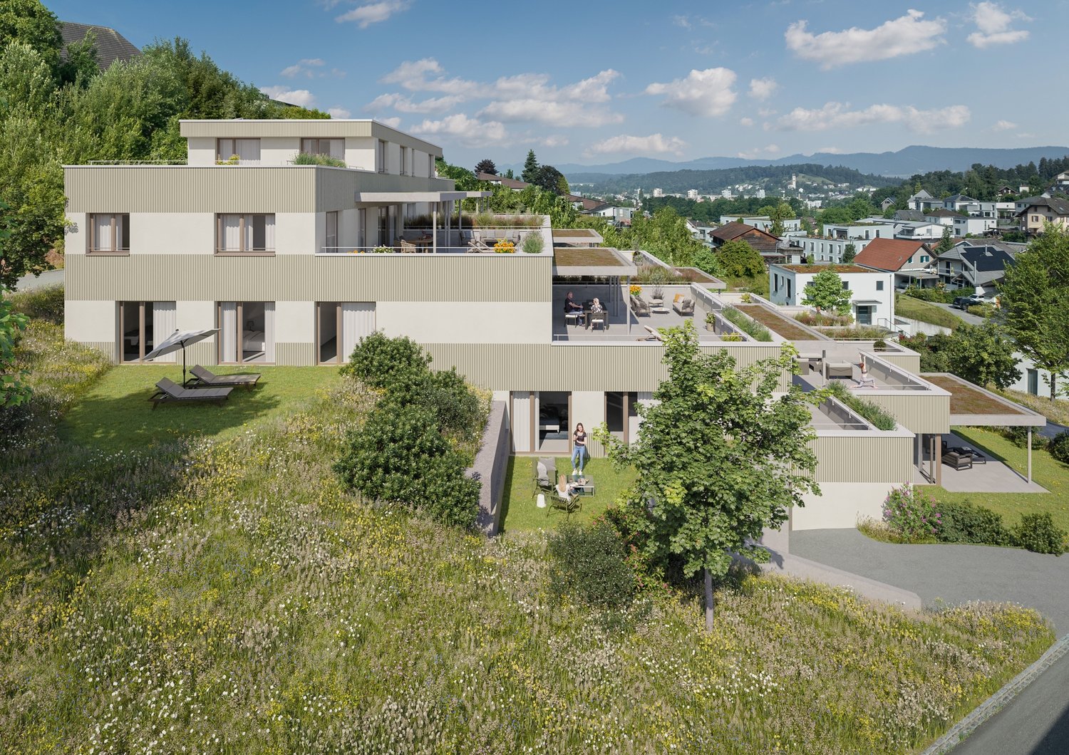 Wohnen mit Weitblick  Terrassiert, Hochwertig, Individuell - Terrassenwohnungen Nähe Wald und Wiesen