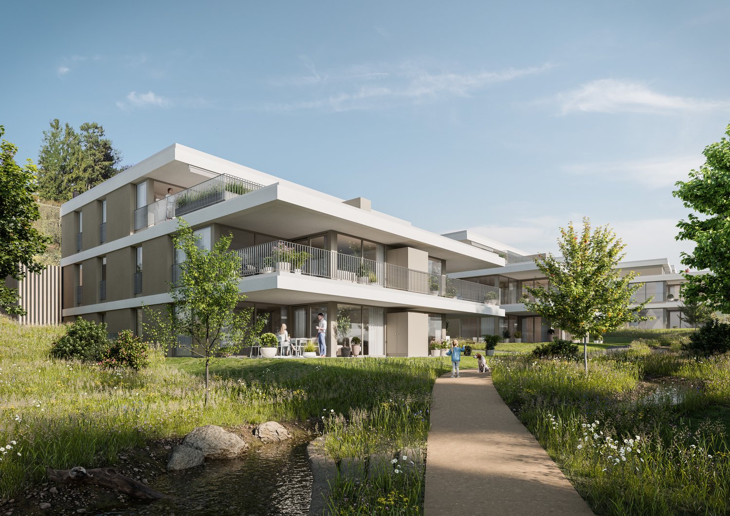 Moderne Gartenwohnung mit 23.5 m² Sitzplatz und privatem Garten - Bild 1