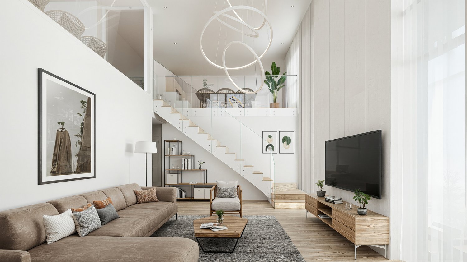 Familienfreundliche Maisonette mit Terrasse & Balkon - Innenvisualisierung