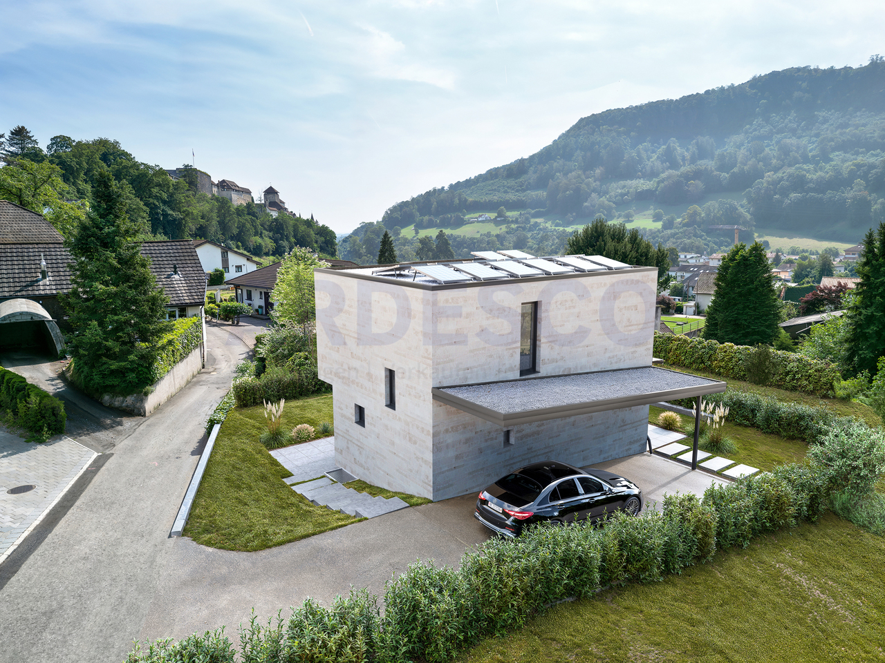 Ein Zuhause mit Weitblick - modernes Wohnen an historischer Kulisse - Einfahrt