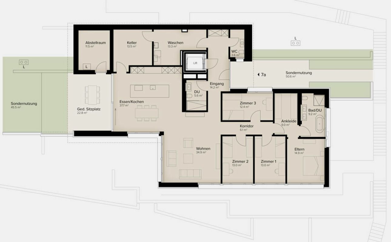 Traumhafte Fernsicht auf Alpstein mit Säntis und Churfirsten - 5.5-Zi.-Terrassenhaus - Bild 11
