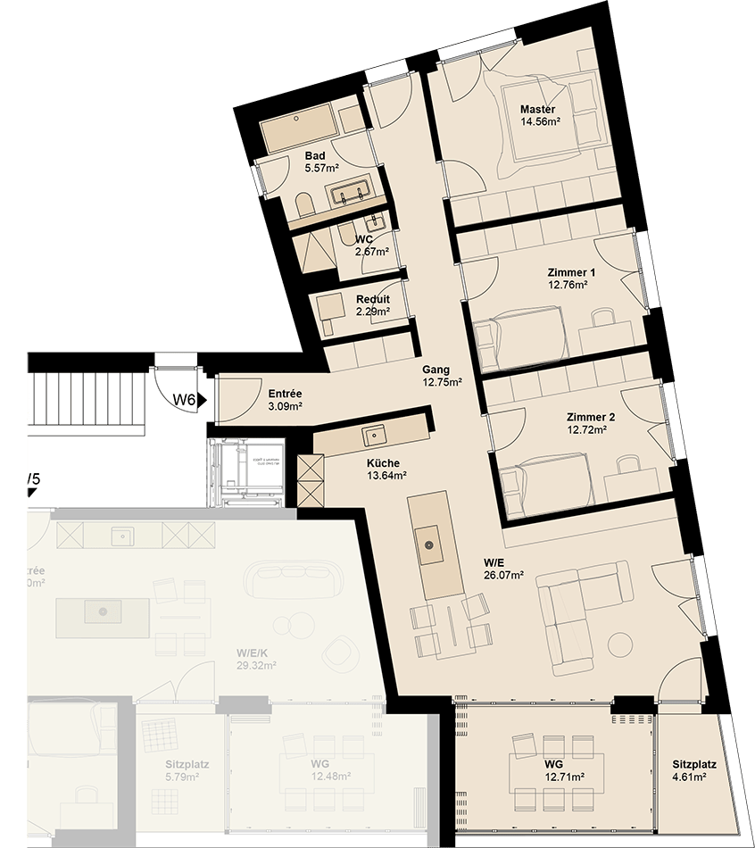 Exklusive Gartenwohnung mit hoher Energieeffizienz und unverbaubarer Aussicht.Neue Preise! - W6 - Bild 7