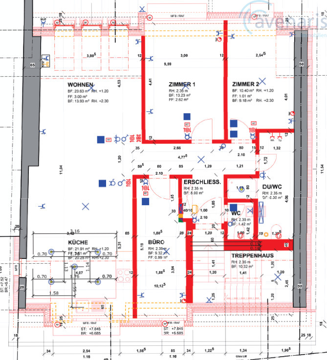 Moderne 4.5-Zimmer-Dachwohnung mit Weitblick und schöner Aussicht - Grundriss / Floor plan
