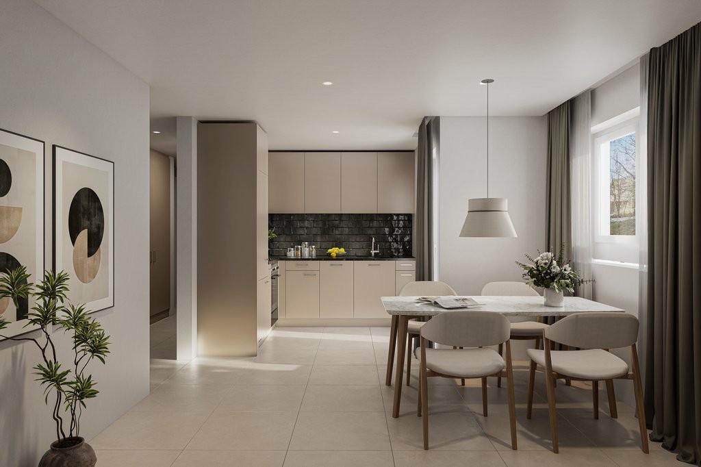 SORA-LIVING: Exklusive Erstvermietung neu sanierter Wohnungen - Küche-/Wohnzimmer