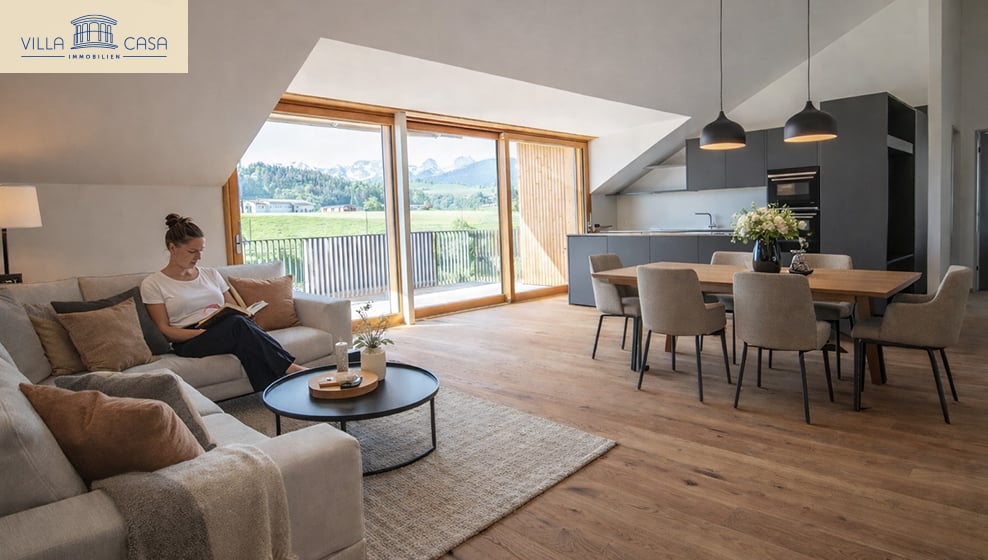 Moderne 5.5-Zimmer-Dachwohnung mit Balkon & Weitsicht in Riggisberg - Bild 2