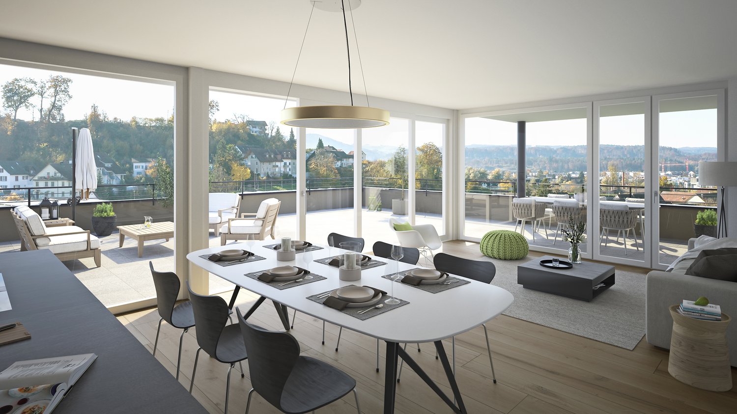 Wohnkomfort und Lebensqualität - «DUO» Döttingen - Visualisierung Wohn-/Essbereich