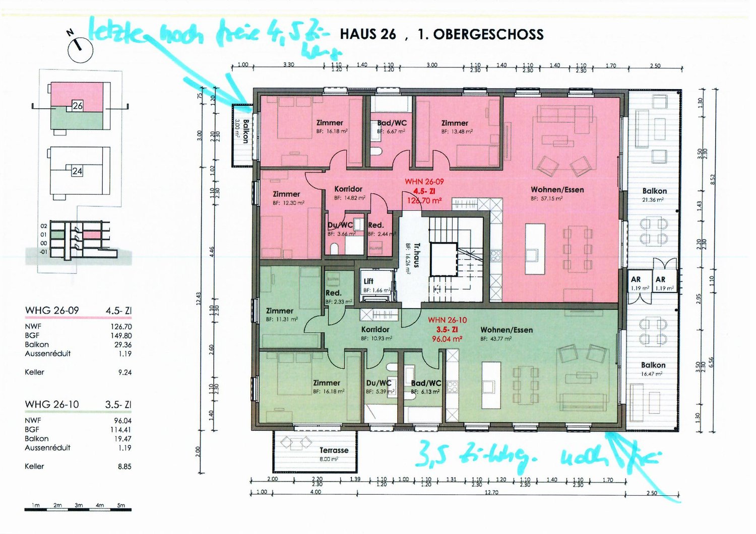 Neubau letzte 3,5 Zi - Whg. in Thun 1.OG MFH Neufeldstrasse 26 zentral , hell, ruhig -  Bild 2