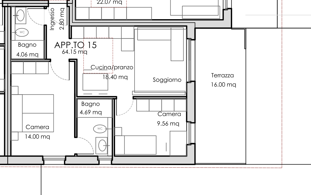 BELLISSIMO 3.5 LOCALI ULTIMO PIANO CON ROOF TOP A VACALLO -  Bild 7