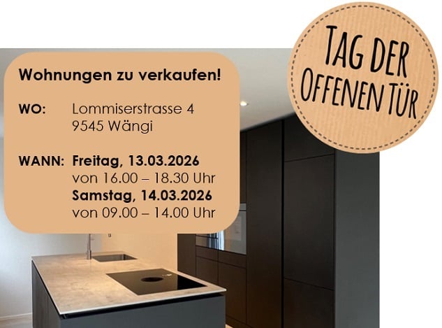 Tag der offenen Tür der modernen 4.5-Zimmerwohnung mit zwei grosszügigen Balkonen - Tag der offenen Tür!