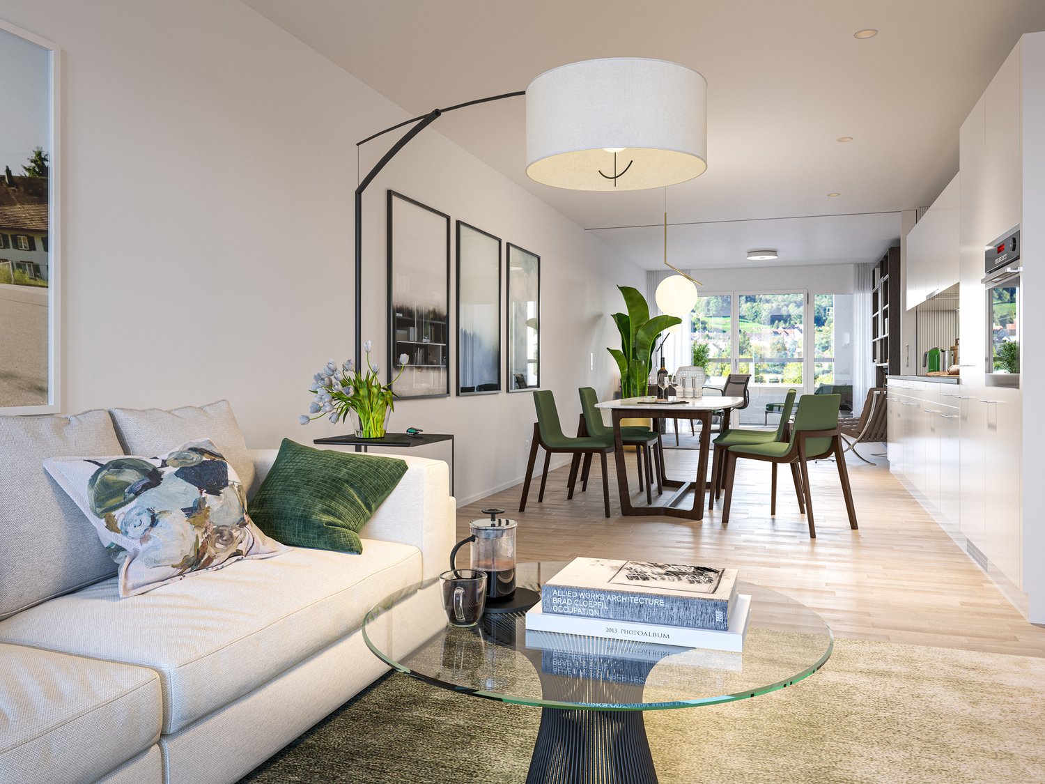 Tivoli Garten in Spreitenbach - Viel mehr als gewohnt - Visualisierung Bianco Wohn- und Essbereich