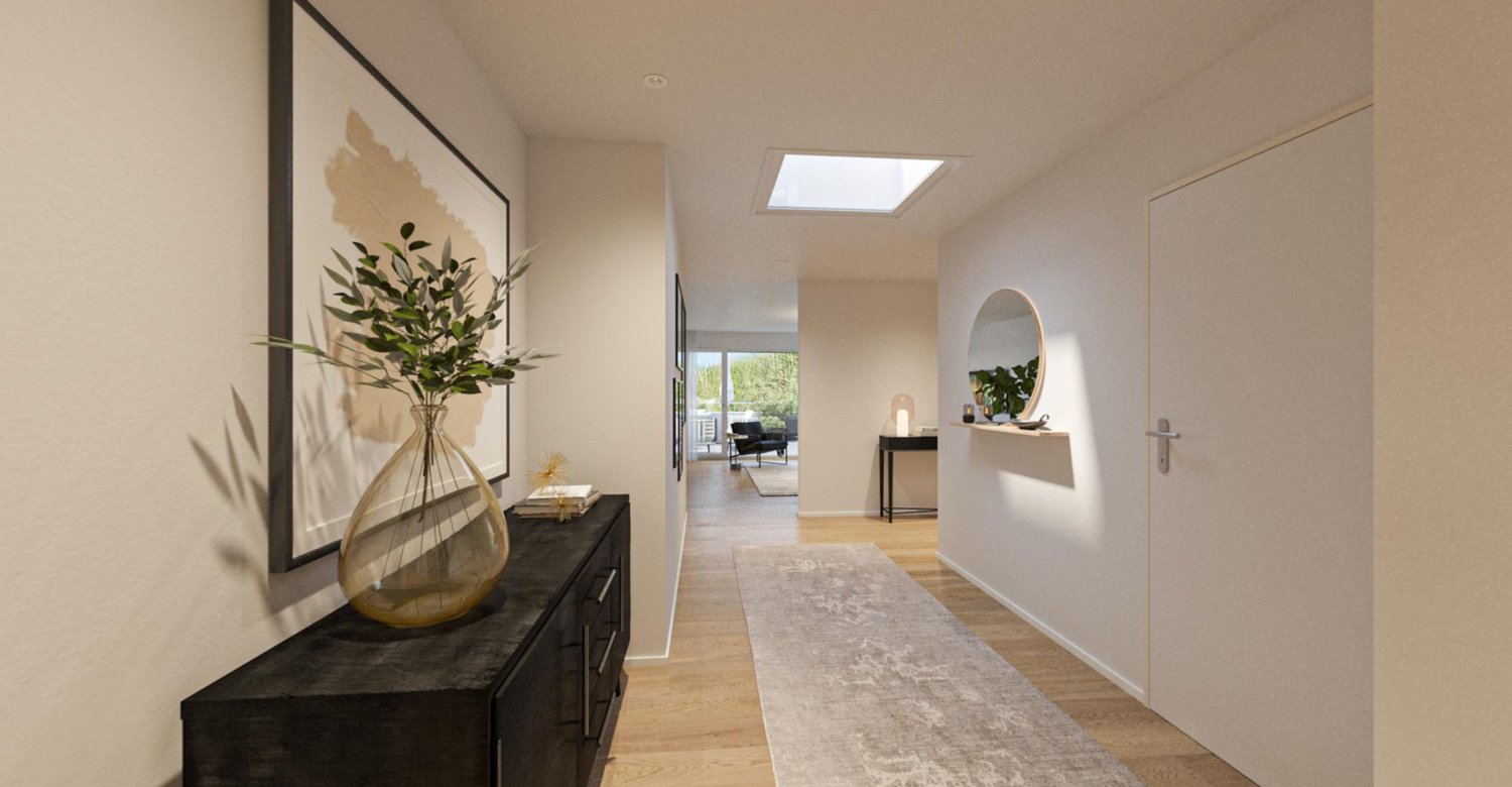 Dachterrassen-Glück: Stilvolle Attikawohnung an sonniger Lage - Flur