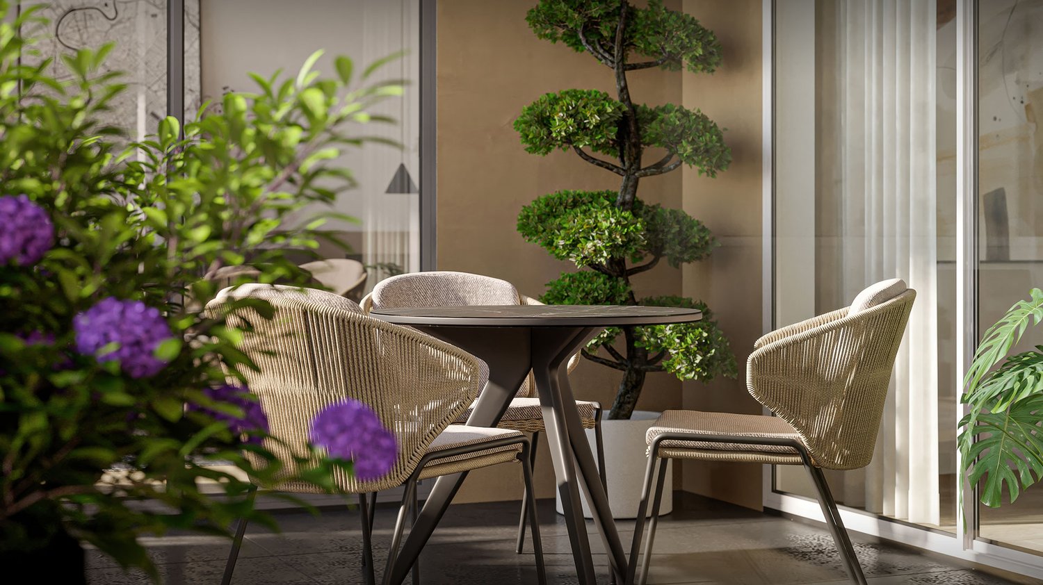 «Wohnpark Längg» - Wohnen und Arbeiten vereint - Close-Up Sitzplatz