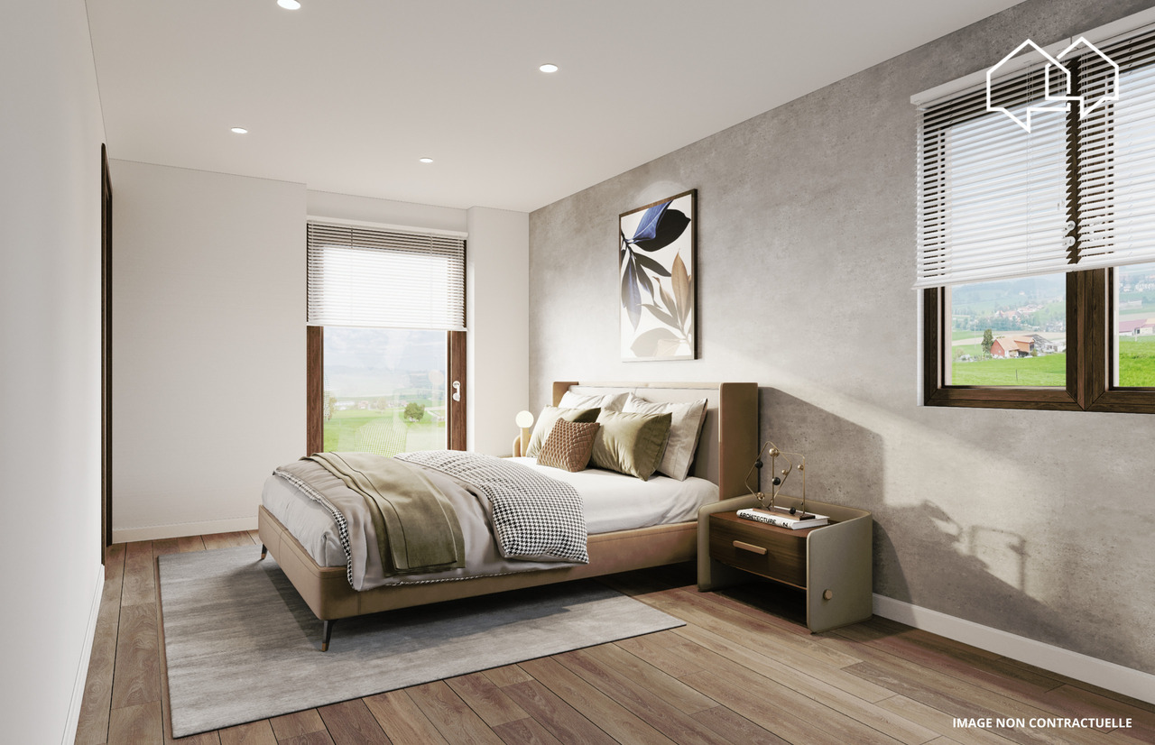 Appartement de 3.5 pièces dans les combles (bâtiment 1 - lot 6) - Chambre rez bâtiment B1