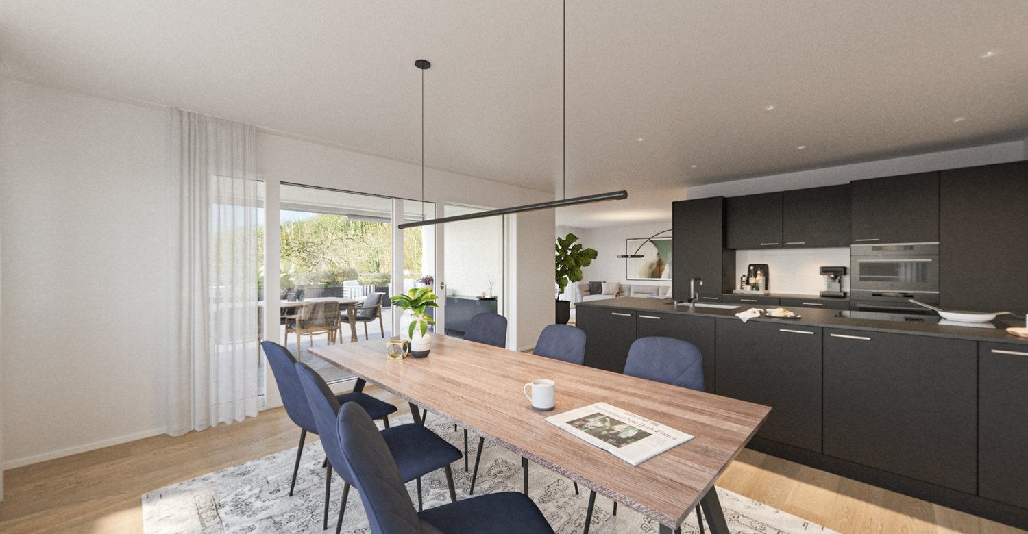 Blick ins Grüne: Attikawohnung an sonniger Lage - Esszimmer