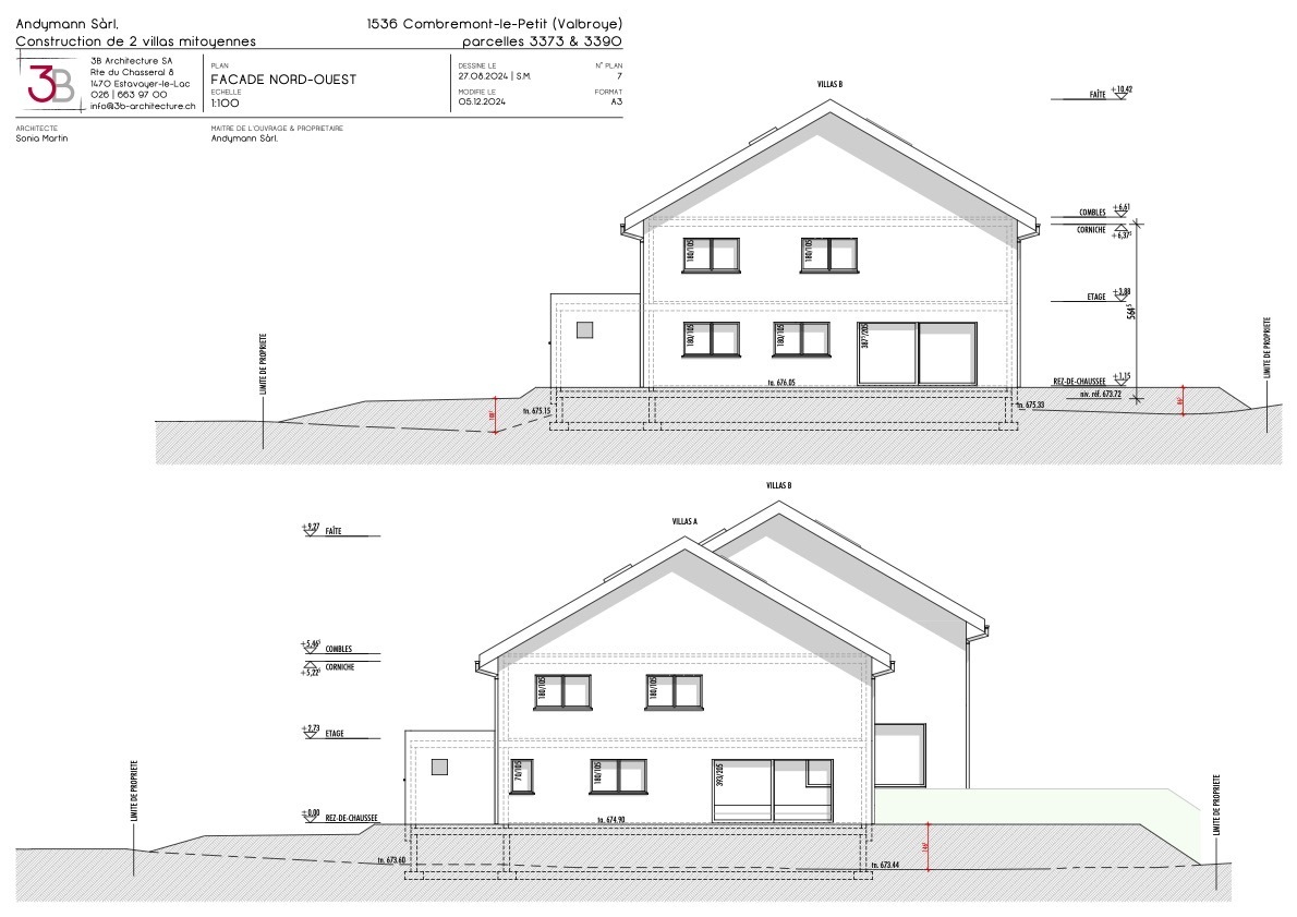 Villa neuve sur plan dans un espace verdoyant - Façade Nord Ouest