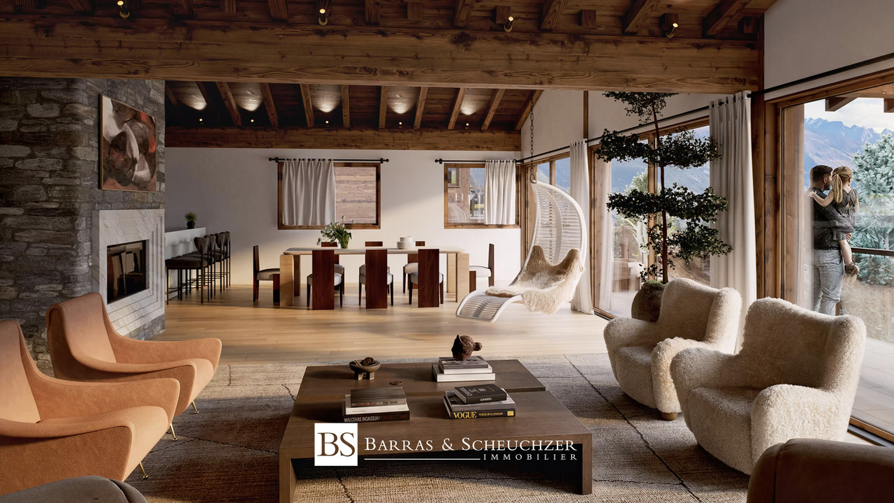 Élégant chalet neuf de 4.5 pièces en résidence principale - Pièce principale