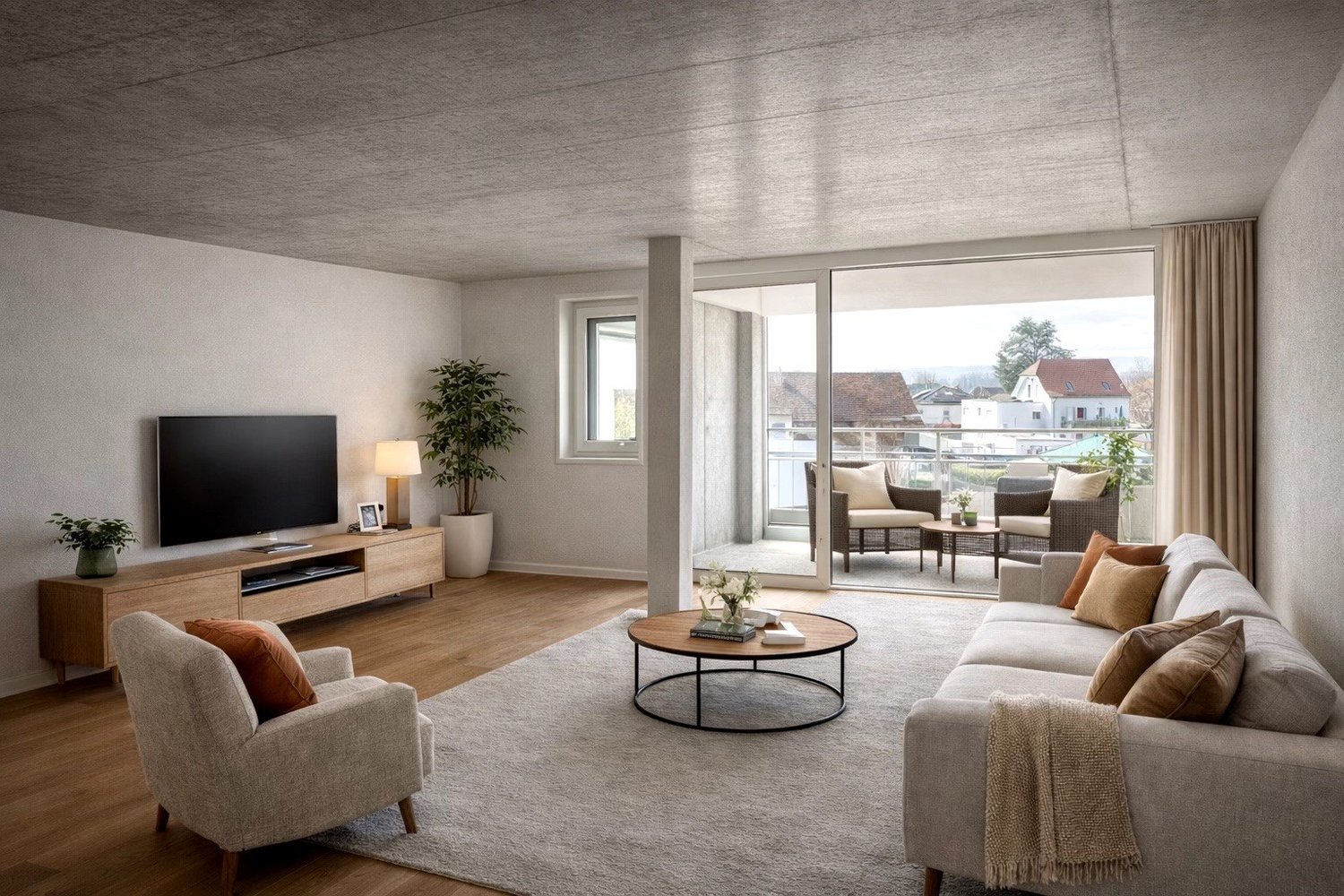 Appartement 2,5 pces avec un Balcon/Loggia - Sejour