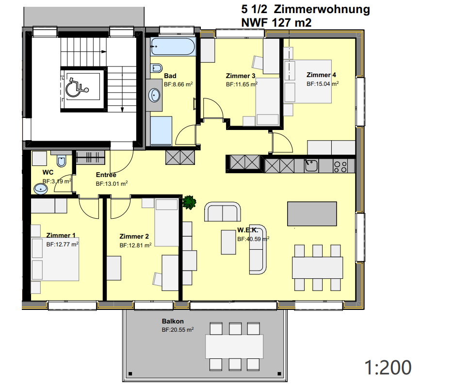 5.5-Zimmer-Wohnung Haus 22 - Grundriss 5.5 wiggen
