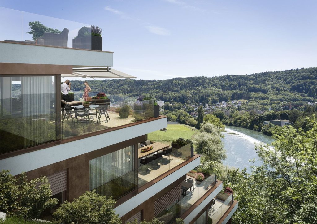 Moderne Terrassenhäuser mit atemberaubender Sicht - 6095_Hoehenweg_Untersiggenthal_Aussen_K05_190620-min
