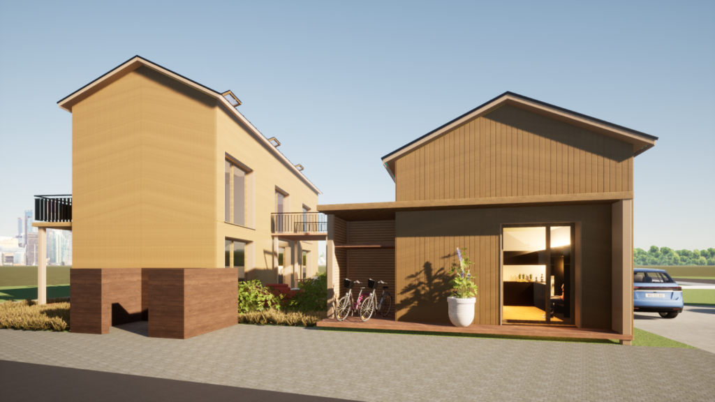 ModularGreen – Neues kosteneffizientes Wohnkonzept - Gesamt - Nordansicht