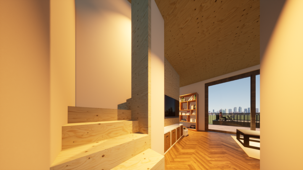 ModularGreen – Neues kosteneffizientes Wohnkonzept - Haus ABC - Treppe in DG