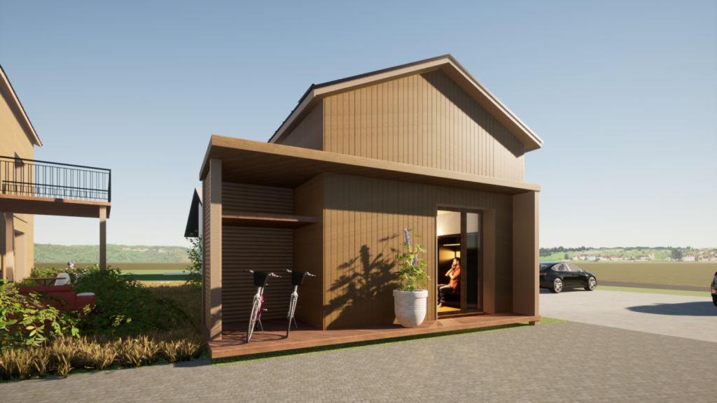 ModularGreen – Neues kosteneffizientes Wohnkonzept - Haus D - Eingang