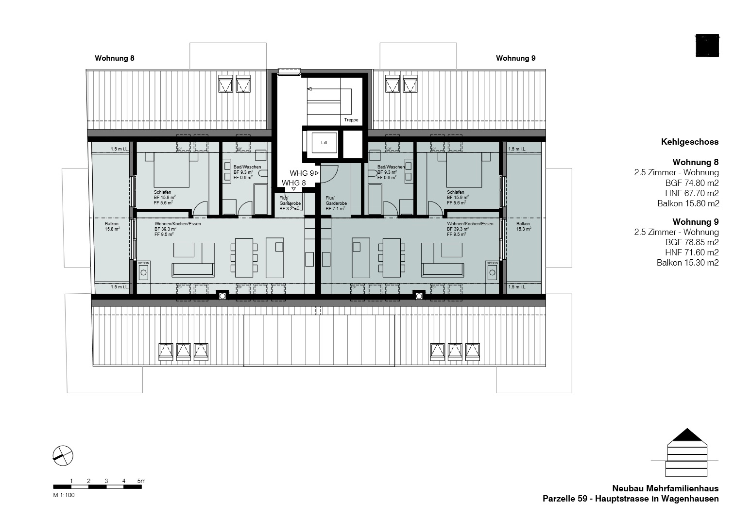 Neubau 2.5 Zimmer-Wohnung Dachgeschoss - Dachgeschoss