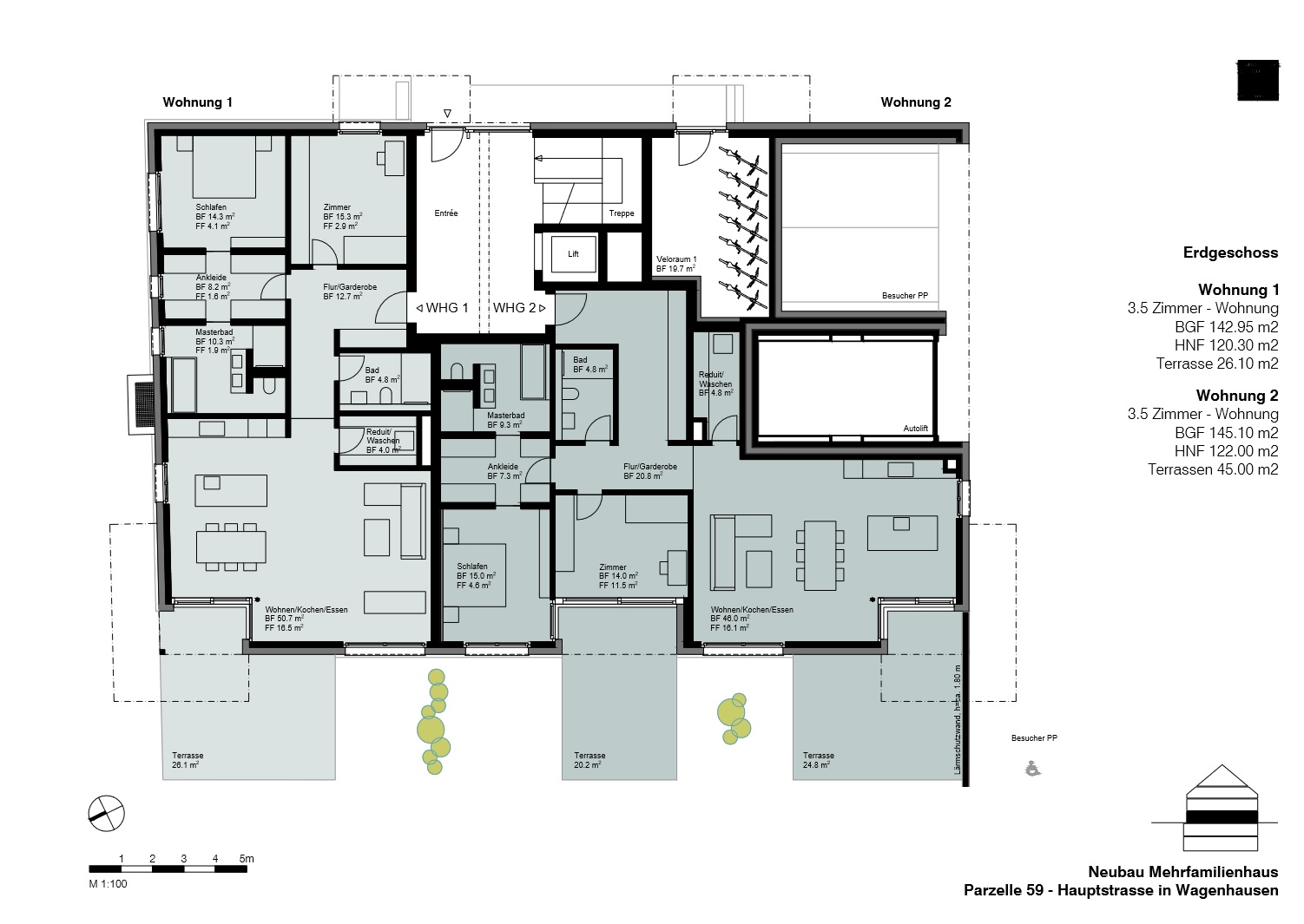 Neubau 3.5 Zimmer-Gartenwohnung - EG