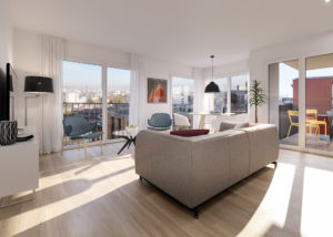 3D-Visualisierung-Immobilien-Wohnung-mit-Aussicht-in-Zürich