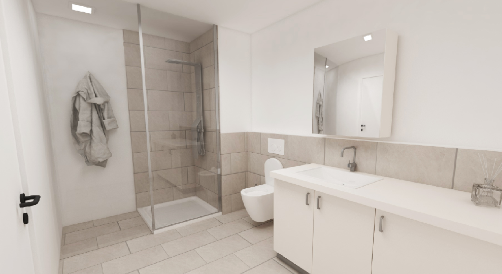 geräumige 4.5 Zimmer-Wohnung - Badezimmer Murgenthal
