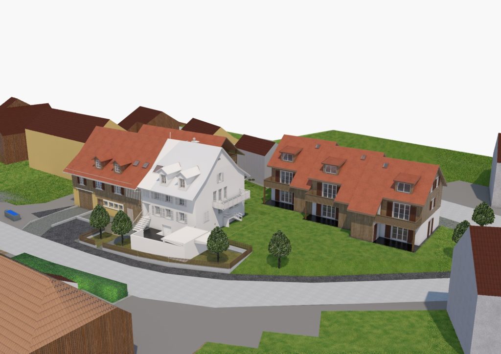 Neubau 5 Eigentumswohnungen und 3 Reihenhäuser - Visu Nord-Ost